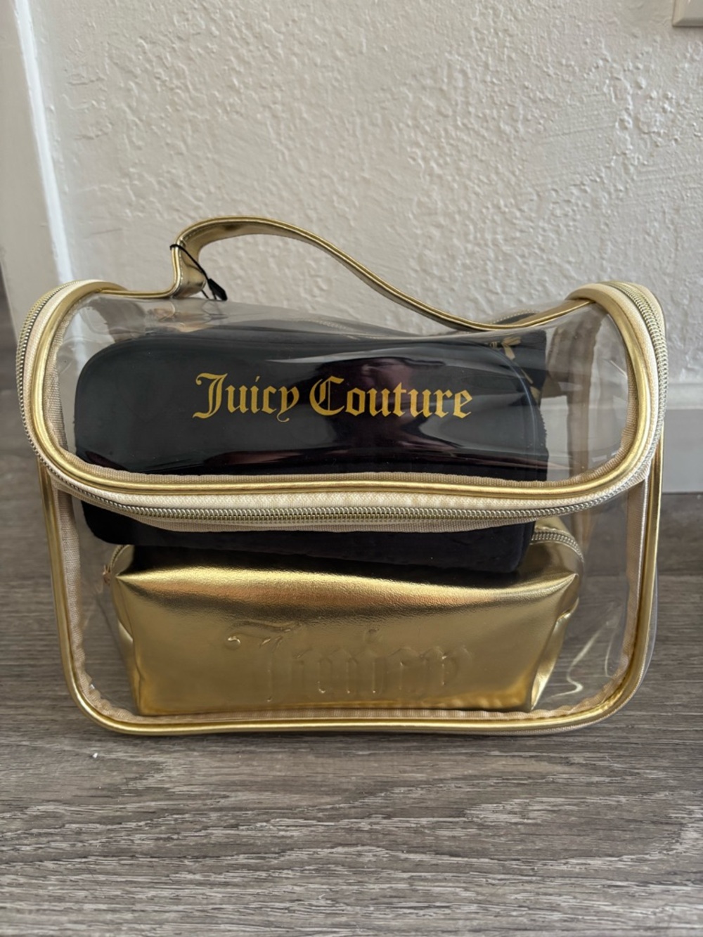 NWT Juicy Couture | Clear Travel Cosmetic Bag Set